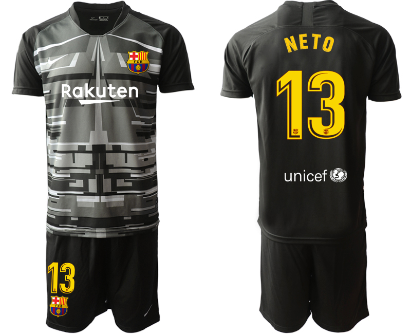 Men 2020-2021 club Barcelona black goalkeeper #13 Soccer Jerseys->barcelona jersey->Soccer Club Jersey